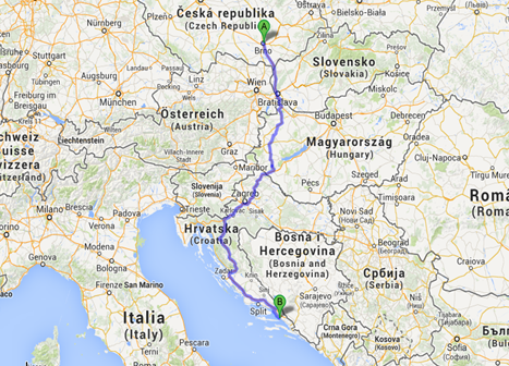 cesta přes Maďarsko